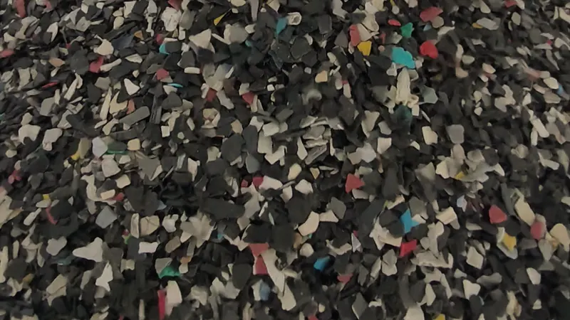 Plastic scrap and flake: a still from Dayatas Profab's own production footage
