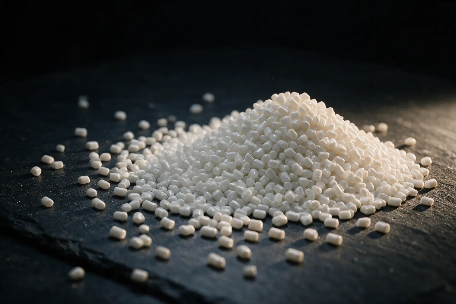 White HIPS resin pellets (illustration)
