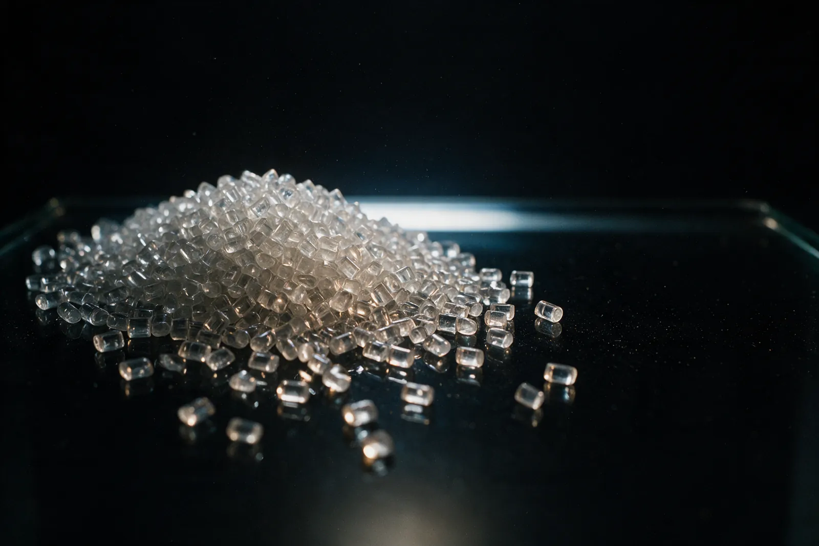 Clear PS resin pellets (illustration)